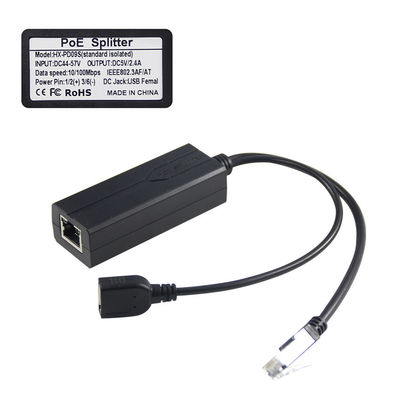 48V tot 5V 2.4A PoE Splitter USB Type A Vrouwelijke 802.3af Power Over Ethernet Splitter