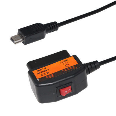 OBD2 12V tot 5V laadkabel met schakelaar voor DVR-rijrecorder