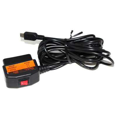 OBD2 12V tot 5V laadkabel met schakelaar voor DVR-rijrecorder