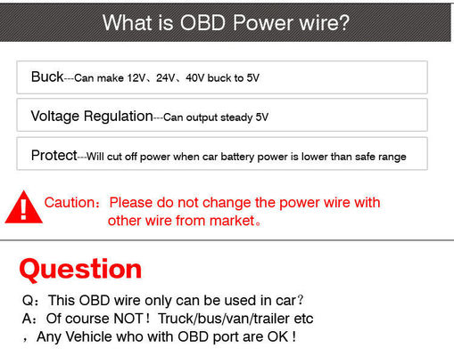 5V 12V auto-oplader stroomverlengkabel OBD-2 tot type C USB-C kabel voor dashcam