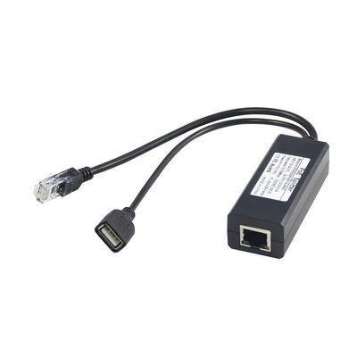 1Gbps Schakelaar Capaciteit PoE Splitter 48V tot 5V 2.4A USB Type A Vrouwelijke 802.3af Power Over Ethernet
