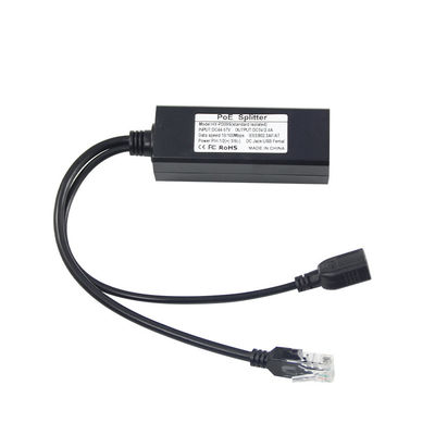 1Gbps Schakelaar Capaciteit PoE Splitter 48V tot 5V 2.4A USB Type A Vrouwelijke 802.3af Power Over Ethernet