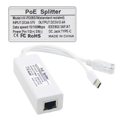 48 V tot 12 V PoE Splitter Injector Snelle gegevensoverdracht voor IP-camera en telefoon