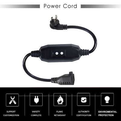 Hoekverlenging Amerika 3Prong NEMA 5-15P tot 515R GFCI-toevoerkabel 20A