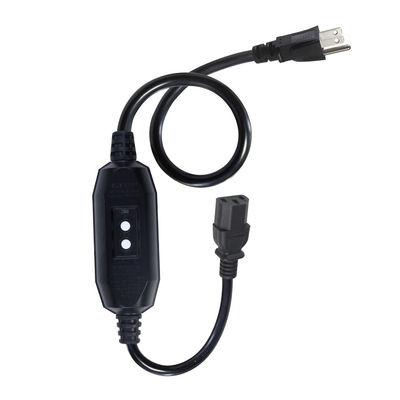 Huishoudelijk apparaat IP54 Buitenkabel met GFCI NEMA 5-15P tot IEC 60320 C13 Vrouwelijke kabellengte 0,5 m