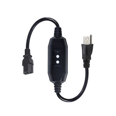 Huishoudelijk apparaat IP54 Buitenkabel met GFCI NEMA 5-15P tot IEC 60320 C13 Vrouwelijke kabellengte 0,5 m