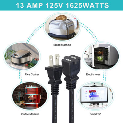 NEMA 1-15P naar NEMA 1-15R 0,8M AC-verlengkabel