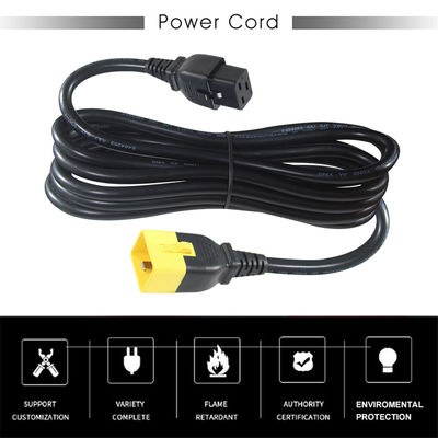 Elektrische kabel 320 C20 Mannelijk tot C19 Vrouwelijk Socket Connector 60320 Iec Computer Power Cord