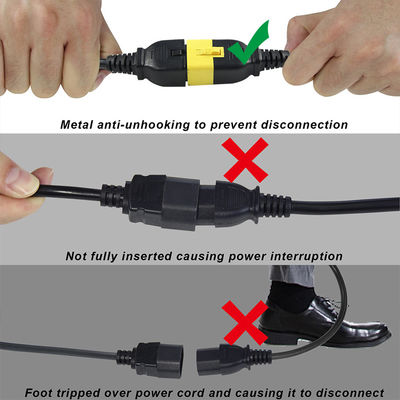 Elektrische kabel 320 C20 Mannelijk tot C19 Vrouwelijk Socket Connector 60320 Iec Computer Power Cord