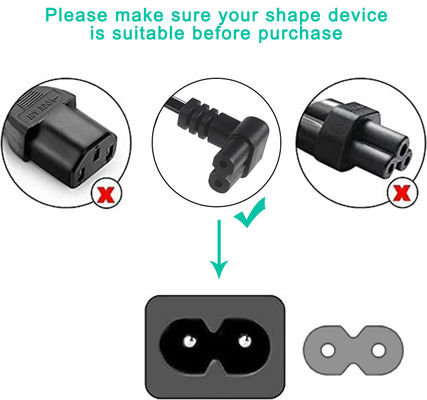 Italië 2 Pin Ac Plug Europese Cable C7 Connector Extension Psu Laptop Power Cord Eu 2-PIN C7