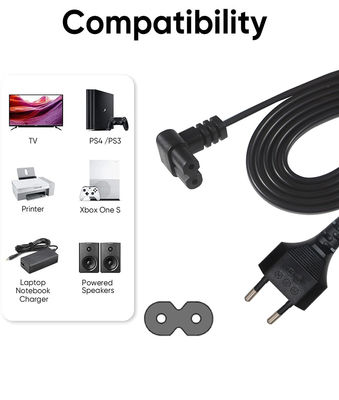 Italië 2 Pin Ac Plug Europese Cable C7 Connector Extension Psu Laptop Power Cord Eu 2-PIN C7