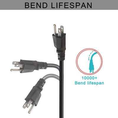 15 ft 120 volt laptop stroomkabel met Nema 515P tot IEC 320 C5 connector gecertificeerd