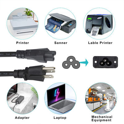 15 ft 120 volt laptop stroomkabel met Nema 515P tot IEC 320 C5 connector gecertificeerd