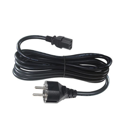 3Prong VDE goedgekeurd CEE 7/7 3pin Plug Black Power Cord met C13 Vrouwelijk