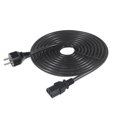 3Prong VDE goedgekeurd CEE 7/7 3pin Plug Black Power Cord met C13 Vrouwelijk