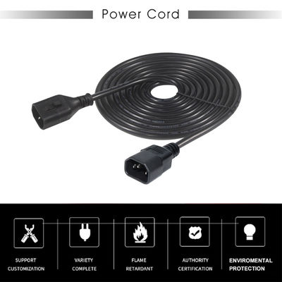 15 voet 14 gauge verlengsnoer C14 tot C13 voor PC-voeding