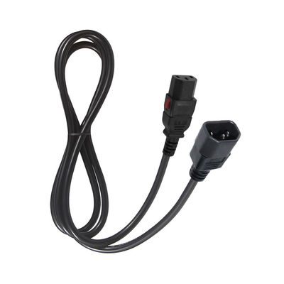 18 awg Computer Panel Mount Iec Cord C14 Man Plug To C13 Vrouwelijke Socket Power Connector