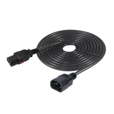 18 awg Computer Panel Mount Iec Cord C14 Man Plug To C13 Vrouwelijke Socket Power Connector