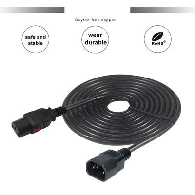 18 awg Computer Panel Mount Iec Cord C14 Man Plug To C13 Vrouwelijke Socket Power Connector