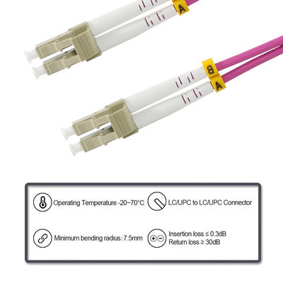 OM3 30Meter/98ft LC naar LC Glasvezel Kabel Kabel LSZH 10GB Multimode Duplex 50/125um