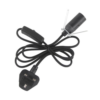3A 5A Britse gesmolten 3 pin stroom aansluiting zoutlampkabel met 303 Inline Switch E14 lamphouder OEM/ODM
