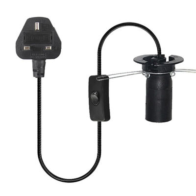 3A 5A Britse gesmolten 3 pin stroom aansluiting zoutlampkabel met 303 Inline Switch E14 lamphouder OEM/ODM