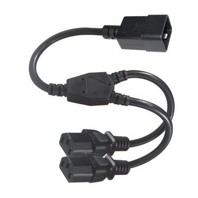 Outlet Y Splitter Power Socket Extension Cable C20 Man tot 2X C13 Vrouwelijke connector 0.75Mm 1.0Mm