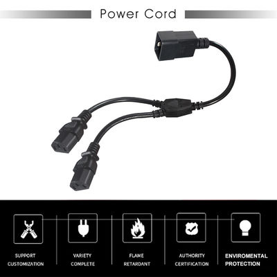 Outlet Y Splitter Power Socket Extension Cable C20 Man tot 2X C13 Vrouwelijke connector 0.75Mm 1.0Mm