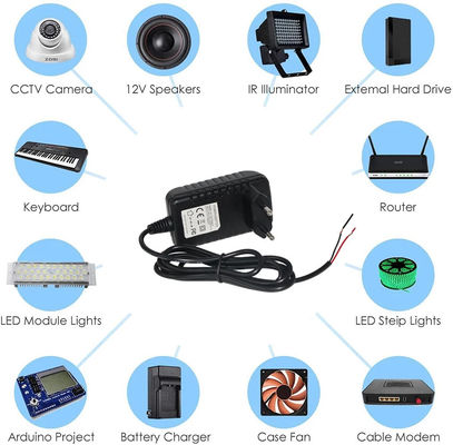 Ac 12 Volt Adapter tot muur aansluiting 12V 2A Dc Adapter vervangende stroomtoevoer afgesneden einde