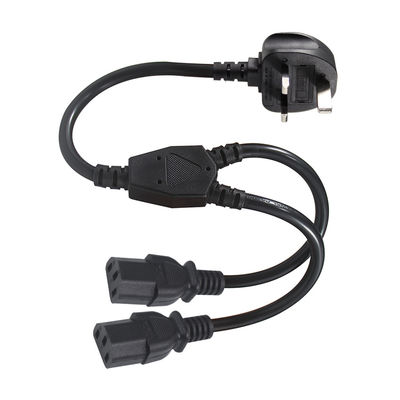 BSI-goedgekeurde Y-afdelingverlengkabel UK 3Pin tot IEC C13 Vrouwelijke stopcontacttoevoer