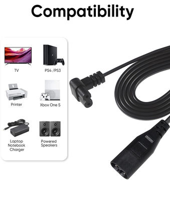 C8 Man tot Vrouw Korte 0,6M Voedingskabel Kabel Figuur 8 C7 2 Pin Core Ac Nispt 18Awg Plug
