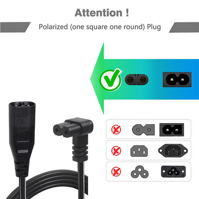 C8 Man tot Vrouw Korte 0,6M Voedingskabel Kabel Figuur 8 C7 2 Pin Core Ac Nispt 18Awg Plug