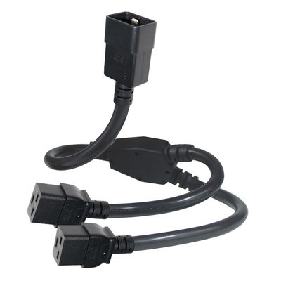 C20 Mannelijk tot vergrendeling Splitter Extension Cable 3 Prong vergrendelbaar Dubbel C19 Power Cord