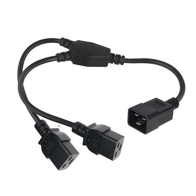 C20 Mannelijk tot vergrendeling Splitter Extension Cable 3 Prong vergrendelbaar Dubbel C19 Power Cord