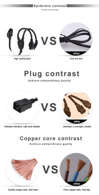 C20 Mannelijk tot vergrendeling Splitter Extension Cable 3 Prong vergrendelbaar Dubbel C19 Power Cord