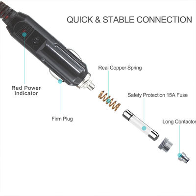 Auto sigarettenanker Adapter Man tot 2 X Vrouwelijke Car Charging Extension Cord