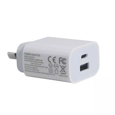 SAA USB-C Adapter 1A+1C Port QC2.0 Snel opladen PD Charger 20W