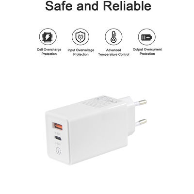 Laptop QC Type C Dual PD Charger 65W Uitgang 15V 3A voor snel opladen Reisadapter