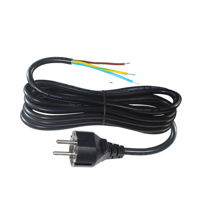 3pin H05vv-f 3g 0,75mm2 Vde Ac 3pin ontdaan en geblokkeerd kabelstroomkabel met stekker Eu strip eind