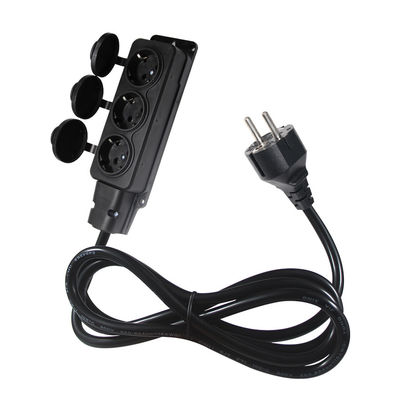 VDE 3 Prong Power Cord vervanging 3 In 1 EU 3pin Mannelijke Plug To 3 X EU 3pin Vrouwelijke Sockets