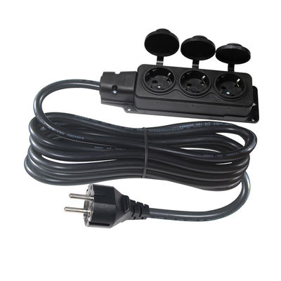 VDE 3 Prong Power Cord vervanging 3 In 1 EU 3pin Mannelijke Plug To 3 X EU 3pin Vrouwelijke Sockets