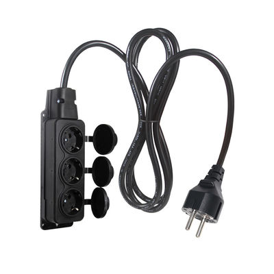 VDE 3 Prong Power Cord vervanging 3 In 1 EU 3pin Mannelijke Plug To 3 X EU 3pin Vrouwelijke Sockets