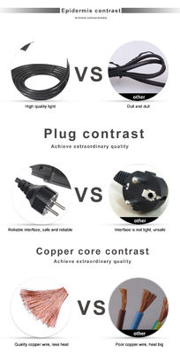 VDE 3 Prong Power Cord vervanging 3 In 1 EU 3pin Mannelijke Plug To 3 X EU 3pin Vrouwelijke Sockets