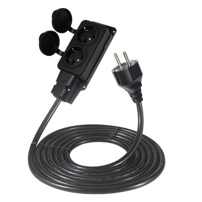 EU 3pin man tot 2 vrouwelijke stopcontact verlengsnoer 1,8m