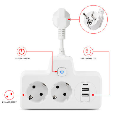 EU CEE 7/7 Schuko Plug Converter met 2 stopcontact Vrouwelijke 16A Power Charger Socket