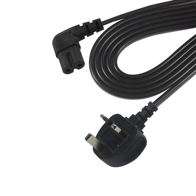 BS Computer AC kabel rechthoekige C7 standaard verlenging 3 draad 10A 250V Britse stroomkabel met PVC-jas en IEC vrouwelijk eindtype