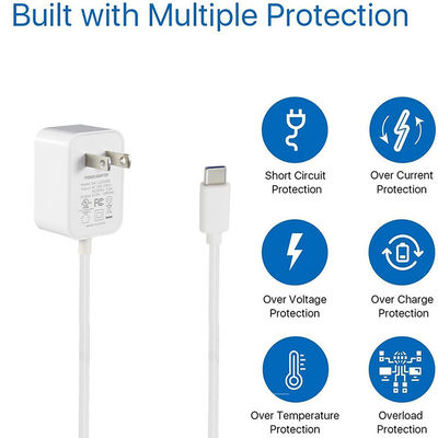 36W Type C Eind Noord-Amerika 12V USB-C Charger voor snel opladen 1,2M Lengte en AC 100-240V Input