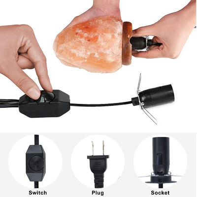US 2-pins Zoutlamp Snoer met Dimmer Schakelaar 1.2m Zwart