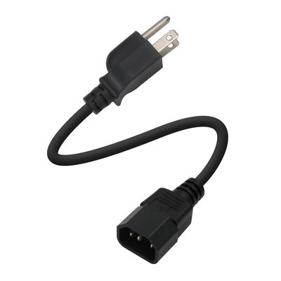 US Nema 515P tot C14 verlengkabels Ac 3 Pin Prong Sjt Svt 16Awg Pvc UsaIec Power Cable