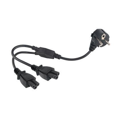 Schuko naar 2x C5 netsnoer 0,75mm PVC 220V Binnen gebruik